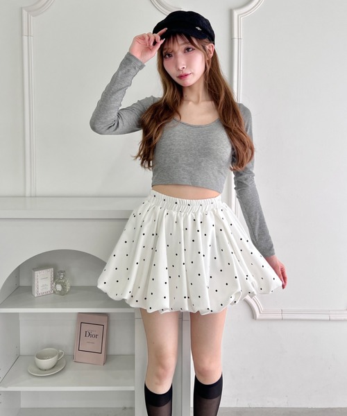 Loueme(ルエム)の「【5色展開】ドット&無地バルーンミニスカート(スカート・レディース・ブラック/ブラック系その他/ホワイト系その他/ホワイト/グレー系その他・FREE)」の13枚目の写真