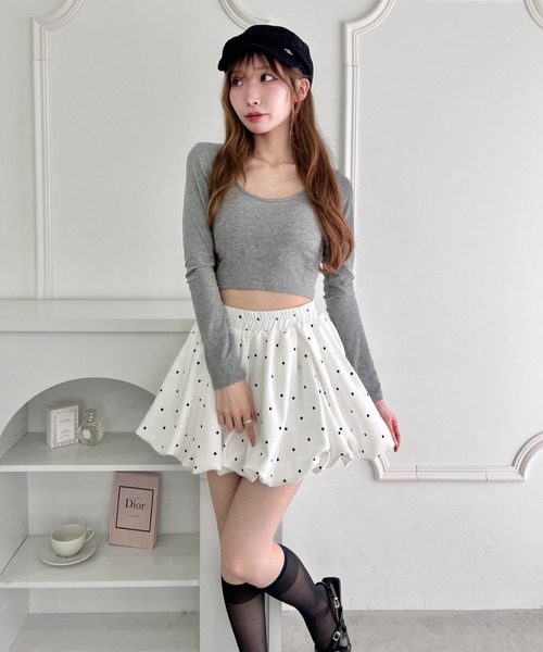 Loueme(ルエム)の「【5色展開】ドット&無地バルーンミニスカート(スカート・レディース・ブラック/ブラック系その他/ホワイト系その他/ホワイト/グレー系その他・FREE)」の14枚目の写真