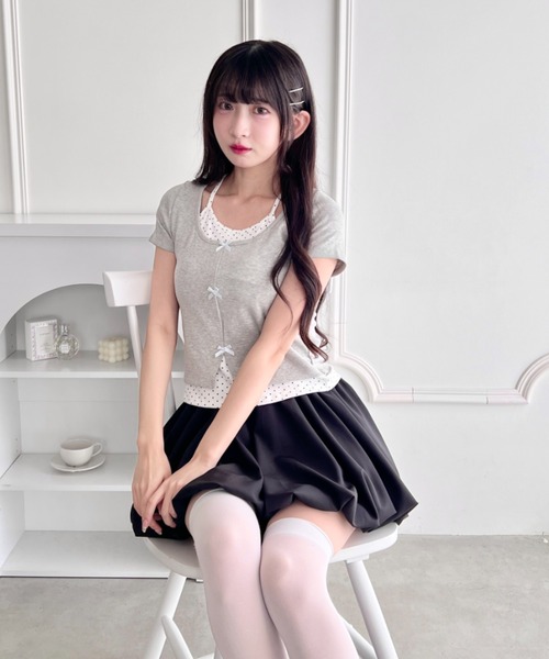 Loueme(ルエム)の「【5色展開】ドット&無地バルーンミニスカート(スカート・レディース・ブラック/ブラック系その他/ホワイト系その他/ホワイト/グレー系その他・FREE)」の19枚目の写真