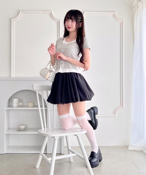 Loueme(ルエム)の「【5色展開】ドット&無地バルーンミニスカート(スカート・レディース・ブラック/ブラック系その他/ホワイト系その他/ホワイト/グレー系その他・FREE)」の20枚目の写真