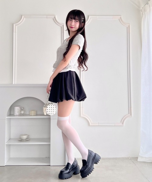 Loueme(ルエム)の「【5色展開】ドット&無地バルーンミニスカート(スカート・レディース・ブラック/ブラック系その他/ホワイト系その他/ホワイト/グレー系その他・FREE)」の22枚目の写真
