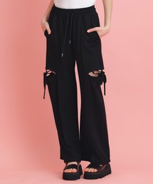 REDYAZEL（レディアゼル）の「サイドカッティングリボンワイドパンツ（スウェットパンツ）」