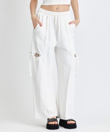 REDYAZEL（レディアゼル）の「サイドカッティングリボンワイドパンツ（スウェットパンツ）」