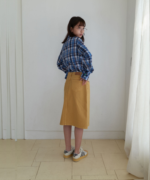 NOCONTENT(ノーコンテント)の「41. ダイングミディスカート _ マスタード(スカート・レディース・その他・SMALL/MEDIUM)」の2枚目の写真