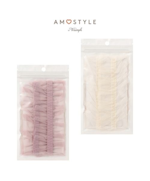 AMOSTYLE BY Triumph（アモスタイルバイトリンプ）の「デザインストラップ フリル AMST400 Strap JX（その他アンダーウェア/インナー・レディース・バイオレット/ホワイト・FREE）」の4枚目の写真