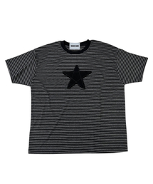 SK8ER ROCK（スケーターロック）の「Star Stripe Soft T-shirt ((dark gray*black))（Tシャツ/カットソー）」