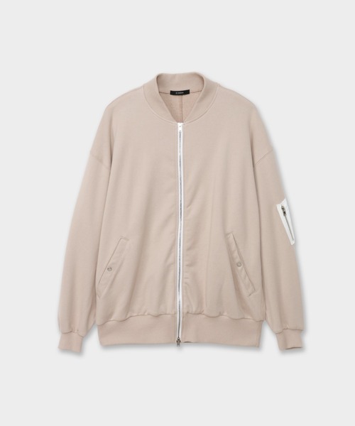 CINOH(チノ)の「HELENE HEAVY SWEAT BOMBER JACKT(その他アウター・メンズ・ブラック/ベージュ・46)」の1枚目の写真