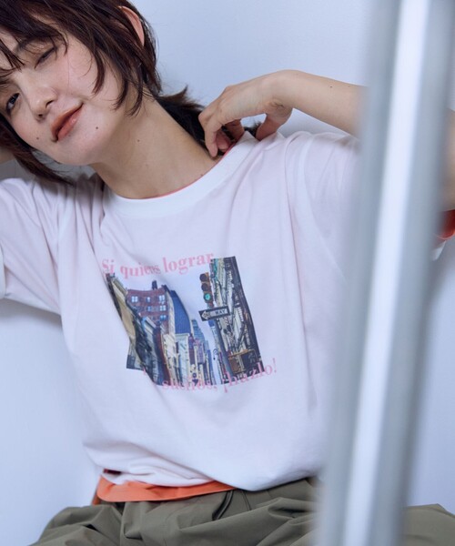 ANY(エニィ)の「ANYファンクションロゴTシャツ(Tシャツ/カットソー・レディース・ホワイト系2/スカイブルー系/ライトグレー系1/ブルー系1/ホワイト系/ホワイト系3/パープル系/ダークブラウン系1/レッド系/ライトオレンジ系1・F)」の11枚目の写真