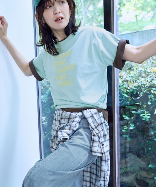 ANY(エニィ)の「ANYファンクションロゴTシャツ(Tシャツ/カットソー・レディース・ホワイト系2/スカイブルー系/ライトグレー系1/ブルー系1/ホワイト系/ホワイト系3/パープル系/ダークブラウン系1/レッド系/ライトオレンジ系1・F)」の15枚目の写真