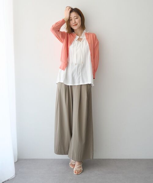 YECCA VECCA(イェッカヴェッカ)の「ドライタッチストレッチワイドパンツ【セットアップ対応】(その他パンツ・レディース・ブラック/ダークベージュ・S/M)」の8枚目の写真