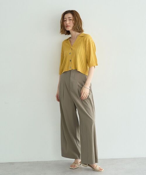 YECCA VECCA(イェッカヴェッカ)の「ドライタッチストレッチワイドパンツ【セットアップ対応】(その他パンツ・レディース・ブラック/ダークベージュ・S/M)」の14枚目の写真