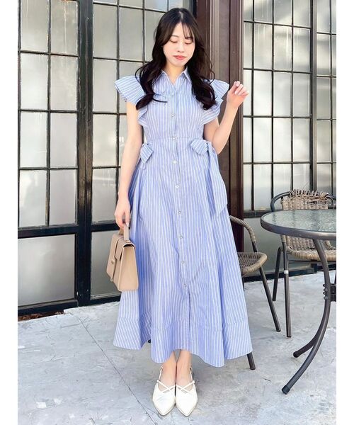 dazzlin(ダズリン)の「ステッチワークコルセットシャツワンピース(ワンピース・レディース・ブルー/オフホワイト・MEDIUM/SMALL)」の18枚目の写真