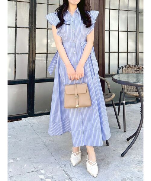 dazzlin(ダズリン)の「ステッチワークコルセットシャツワンピース(ワンピース・レディース・ブルー/オフホワイト・MEDIUM/SMALL)」の19枚目の写真