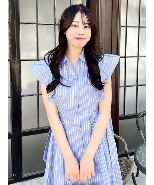 dazzlin(ダズリン)の「ステッチワークコルセットシャツワンピース(ワンピース・レディース・ブルー/オフホワイト・MEDIUM/SMALL)」の22枚目の写真