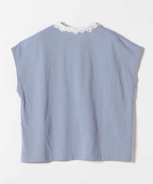 SHIPS any(シップス エニィ)の「SHIPS any:〈洗濯機可能〉レース カラー フレンチスリーブ ポロ プルオーバー(Tシャツ/カットソー・レディース・ブルー/ネイビー/オフホワイト・ONE SIZE)」の20枚目の写真