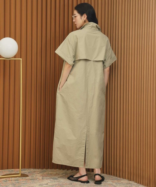 ELFRANK(エルフランク)の「【2026SS】ハーフジップAラインロングワンピース 半袖(ワンピース・レディース・ベージュ/チャコールグレー・FREE)」の13枚目の写真