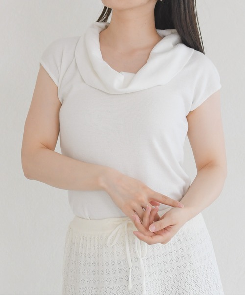 31 Sons de mode(トランテアン ソン ドゥ モード)の「ドレープデザイントップス(Tシャツ/カットソー・レディース・ブルー/ブラック/ホワイト・フリ-)」の11枚目の写真