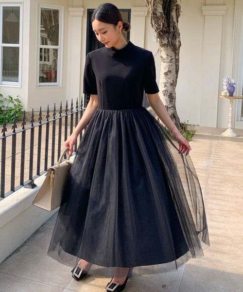 スーツ・フォーマル・ドレス TULLE DOCKING DRESS Tulle docking dress 【公式通販】