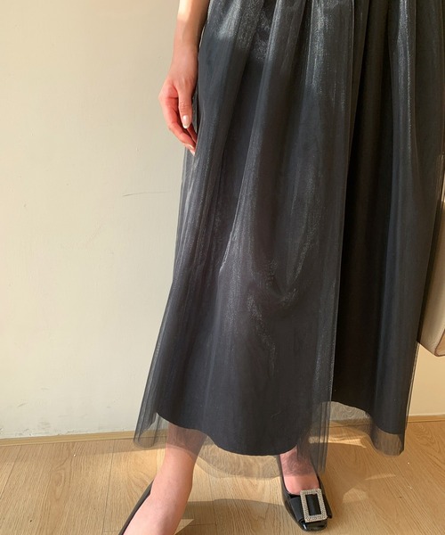 BIRTHDAY BASH（バースデイバッシュ）の「TULLE DOCKING COLLAR DRESS（チュールドッキングカラードレス）（ワンピース・レディース・ホワイト/ブラック・SMALL/MEDIUM）」の13枚目の写真