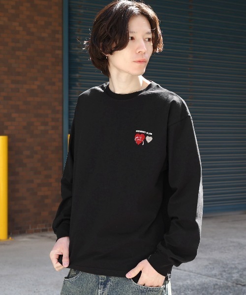 LUXSTYLE(ラグスタイル)の「CRYBABYサガラ刺繍ロンT(Tシャツ/カットソー・メンズ・ホワイト×レッド/ホワイト×ブルー/ブラック×レッド/ブラック×ブルー・L/M)」の5枚目の写真