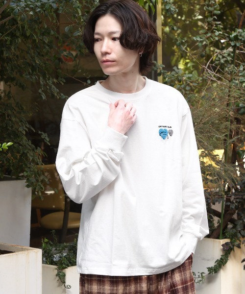 LUXSTYLE(ラグスタイル)の「CRYBABYサガラ刺繍ロンT(Tシャツ/カットソー・メンズ・ホワイト×レッド/ホワイト×ブルー/ブラック×レッド/ブラック×ブルー・L/M)」の7枚目の写真