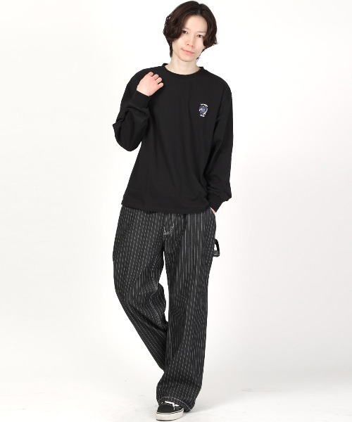 LUXSTYLE(ラグスタイル)の「CRYBABYサガラ刺繍ロンT(Tシャツ/カットソー・メンズ・ホワイト×レッド/ホワイト×ブルー/ブラック×レッド/ブラック×ブルー・L/M)」の13枚目の写真