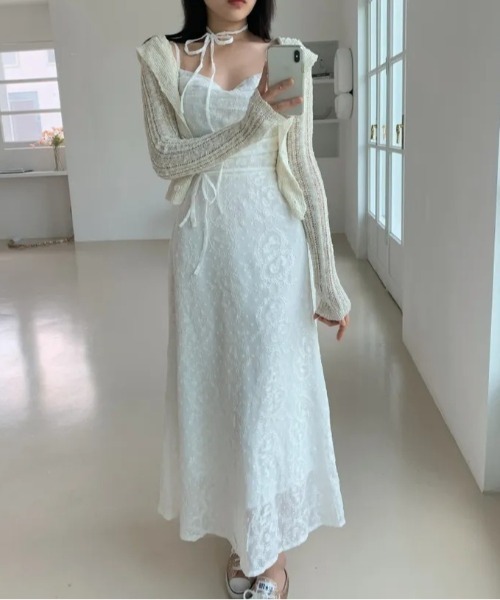 FREE STYLISTS（フリー スタイリスト）の「YUGA_YGMC　　Korean-style　Embroidered lace dress（ワンピース・レディース・ホワイト/オフホワイト・FREE）」の9枚目の写真