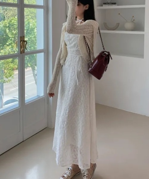 FREE STYLISTS（フリー スタイリスト）の「YUGA_YGMC　　Korean-style　Embroidered lace dress（ワンピース・レディース・ホワイト/オフホワイト・FREE）」の7枚目の写真