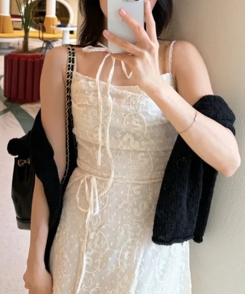 FREE STYLISTS（フリー スタイリスト）の「YUGA_YGMC　　Korean-style　Embroidered lace dress（ワンピース・レディース・ホワイト/オフホワイト・FREE）」の16枚目の写真