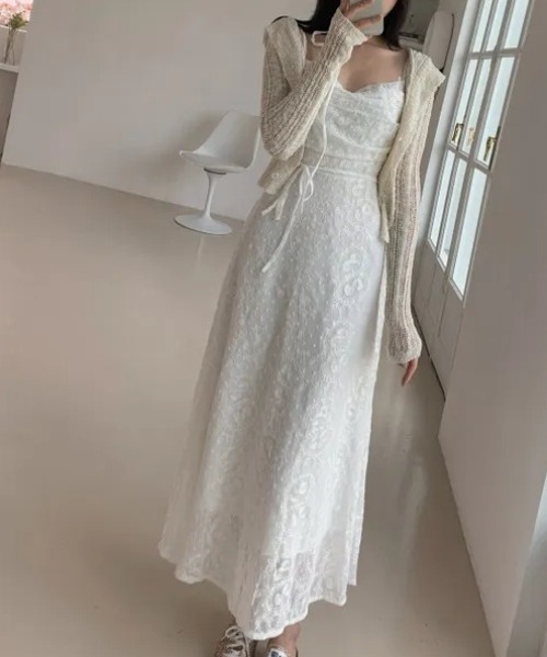 FREE STYLISTS（フリー スタイリスト）の「YUGA_YGMC　　Korean-style　Embroidered lace dress（ワンピース・レディース・ホワイト/オフホワイト・FREE）」の8枚目の写真