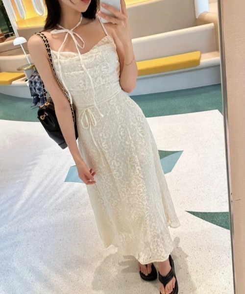 FREE STYLISTS（フリー スタイリスト）の「YUGA_YGMC　　Korean-style　Embroidered lace dress（ワンピース・レディース・ホワイト/オフホワイト・FREE）」の19枚目の写真