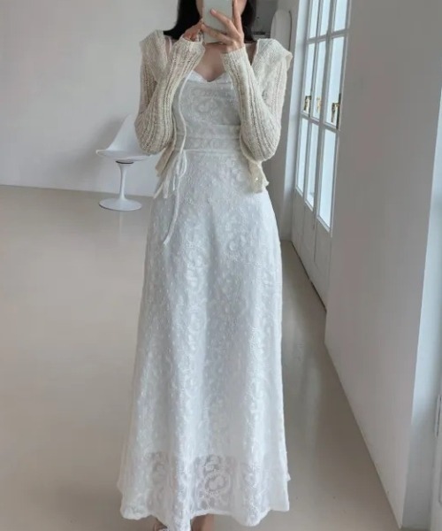 FREE STYLISTS（フリー スタイリスト）の「YUGA_YGMC　　Korean-style　Embroidered lace dress（ワンピース・レディース・ホワイト/オフホワイト・FREE）」の13枚目の写真