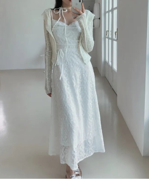 FREE STYLISTS（フリー スタイリスト）の「YUGA_YGMC　　Korean-style　Embroidered lace dress（ワンピース・レディース・ホワイト/オフホワイト・FREE）」の12枚目の写真