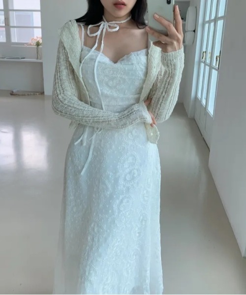 FREE STYLISTS（フリー スタイリスト）の「YUGA_YGMC　　Korean-style　Embroidered lace dress（ワンピース・レディース・ホワイト/オフホワイト・FREE）」の11枚目の写真