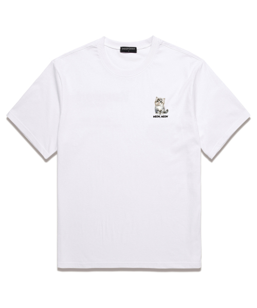 WISSY（ウィッシー）の「MEOW MEOW 半袖Tシャツ (WS040) ホワイト（Tシャツ/カットソー・メンズ・その他・SMALL/MEDIUM/LARGE/X-LARGE/XX-LARGE）」の3枚目の写真