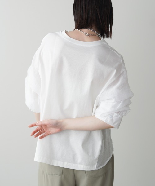 Bou Jeloud(ブージュルード)の「タックスリーブプルオーバー(Tシャツ/カットソー・レディース・チャコールグレー/オフホワイト・FREE)」の10枚目の写真