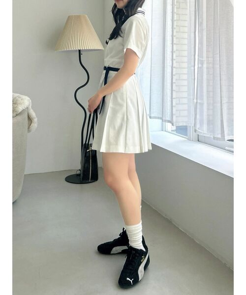 dazzlin（ダズリン）の「ポロライクプリーツミニワンピース（ワンピース・レディース・ネイビー/オフホワイト・SMALL/MEDIUM）」の6枚目の写真