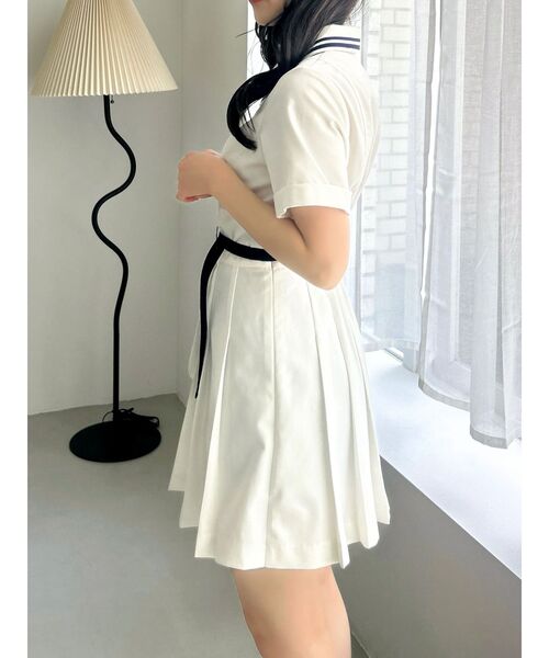 dazzlin（ダズリン）の「ポロライクプリーツミニワンピース（ワンピース・レディース・ネイビー/オフホワイト・SMALL/MEDIUM）」の9枚目の写真
