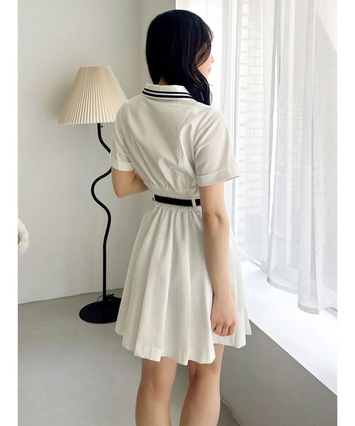 dazzlin（ダズリン）の「ポロライクプリーツミニワンピース（ワンピース・レディース・ネイビー/オフホワイト・SMALL/MEDIUM）」の10枚目の写真