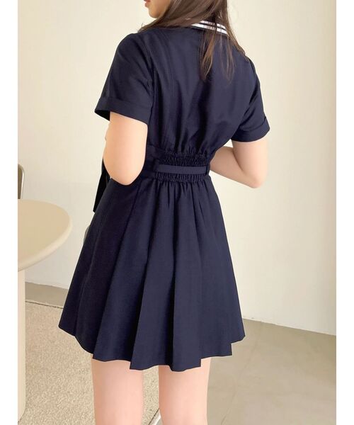 dazzlin（ダズリン）の「ポロライクプリーツミニワンピース（ワンピース・レディース・ネイビー/オフホワイト・SMALL/MEDIUM）」の16枚目の写真