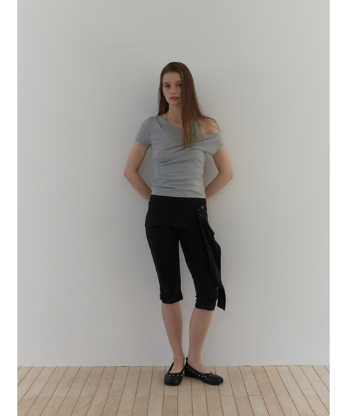 ASURA(アスラ)の「STUDDED ONE-SHOULDER T (MELANGE GREY)(Tシャツ/カットソー・レディース・その他・OS)」の10枚目の写真