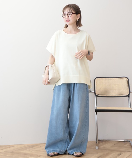 AMERICAN HOLIC(アメリカンホリック)の「ウォッシャブル デイリーニットプルオーバー(ニット/セーター・レディース・オフホワイト/チャコールグレー/ブルー/イエロー・FREE)」の5枚目の写真