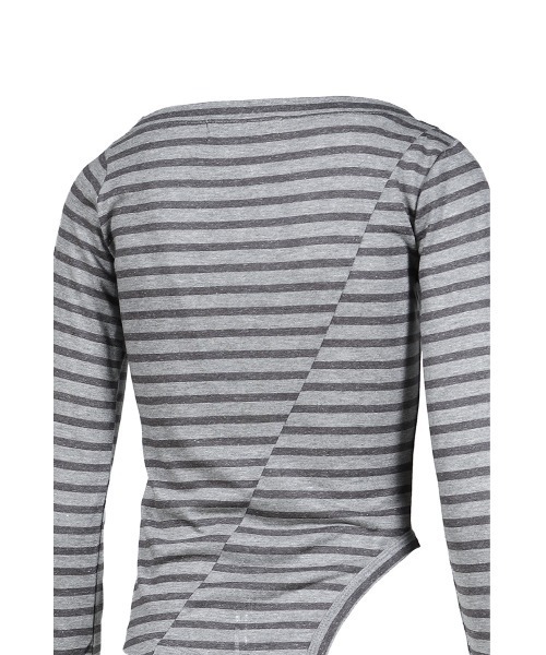 VACANT Archive(ベイカントアーカイブ)の「MAHO OFF-SHOULDER STRIPE LONG SLEEVE(Tシャツ/カットソー・レディース・グレー・MEDIUM/SMALL)」の5枚目の写真