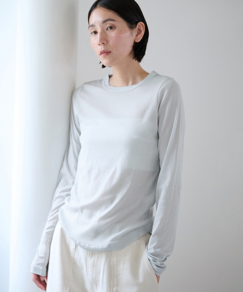 EMILY WEEK(エミリーウィーク)の「コットンソフトフライスプルオーバー(Tシャツ/カットソー・レディース・ブラウン/チャコールグレー/アイボリー・FREE)」の9枚目の写真