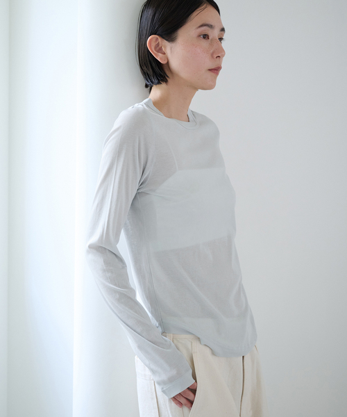 EMILY WEEK(エミリーウィーク)の「コットンソフトフライスプルオーバー(Tシャツ/カットソー・レディース・ブラウン/チャコールグレー/アイボリー・FREE)」の13枚目の写真