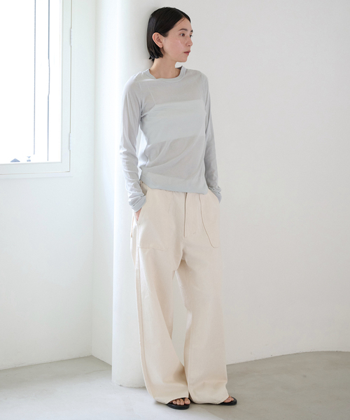 EMILY WEEK(エミリーウィーク)の「コットンソフトフライスプルオーバー(Tシャツ/カットソー・レディース・ブラウン/チャコールグレー/アイボリー・FREE)」の19枚目の写真