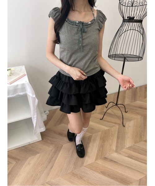 WEGO(ウィゴー)の「チョーカードッキングノースリーブ(Tシャツ/カットソー・レディース・グレー/ブルー・FREE)」の11枚目の写真