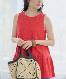 coen | 【Lipa（リパ）別注】ノースリーブ総刺繍ティアードブラウス(シャツ/ブラウス)