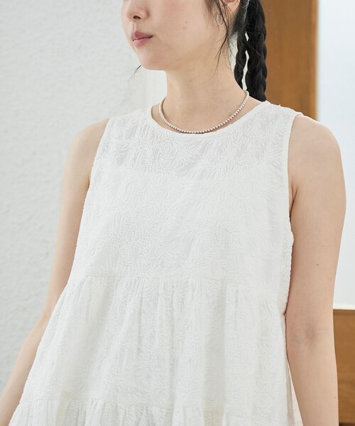coen(コーエン)の「【Lipa(リパ)別注】ノースリーブ総刺繍ティアードブラウス(シャツ/ブラウス・レディース・ブラック/オフホワイト/レッド・L/M)」の6枚目の写真
