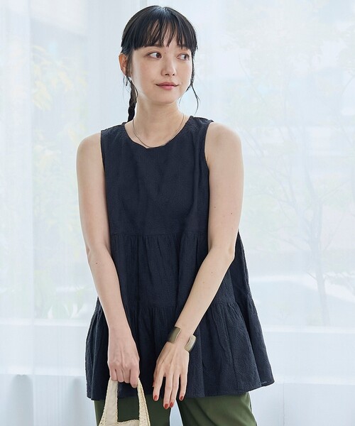 coen(コーエン)の「【Lipa(リパ)別注】ノースリーブ総刺繍ティアードブラウス(シャツ/ブラウス・レディース・ブラック/オフホワイト/レッド・L/M)」の10枚目の写真